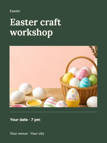 Easter craft workshop poster template poster template