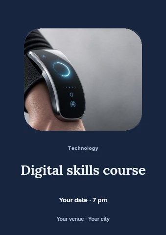 Digital skills course flyer template
