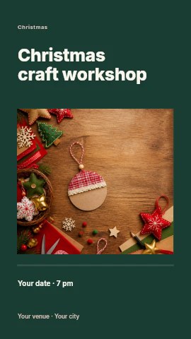 Christmas craft workshop instagram story template