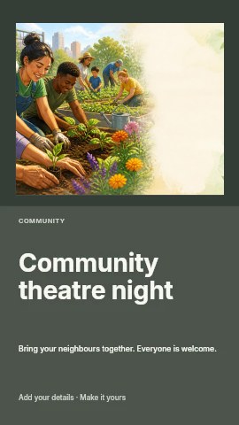 Community theatre night instagram story template