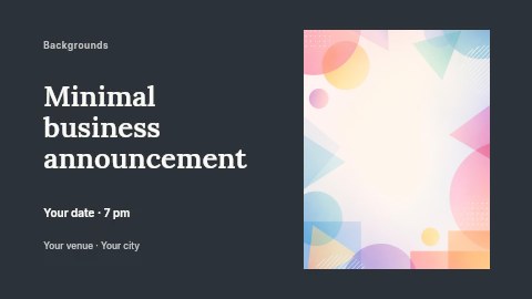 Minimal business announcement banner template