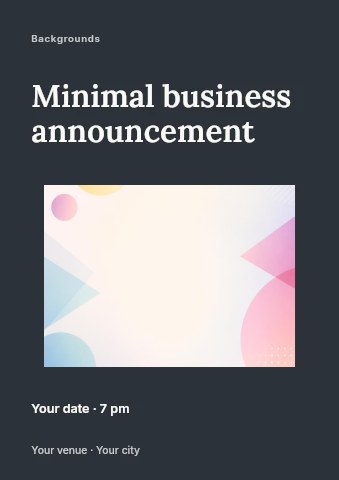 Minimal business announcement flyer template