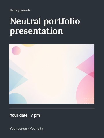 Neutral portfolio presentation invitation template