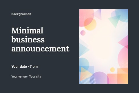 Minimal business announcement postcard template