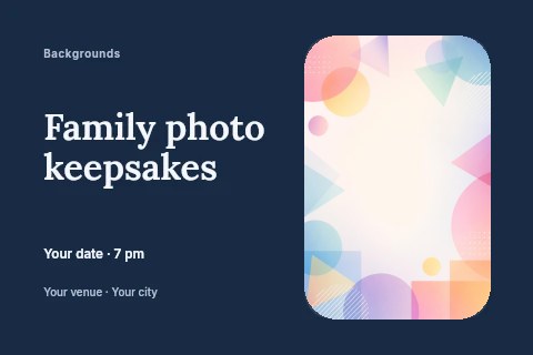 Family photo keepsakes postcard template