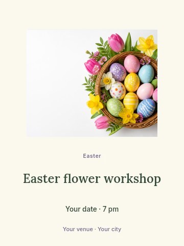 Easter flower workshop invitation template