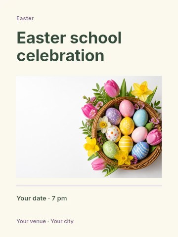 Easter school celebration poster template