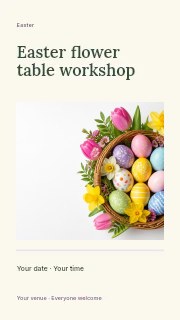 Easter flower table workshop instagram story · Title & photograph