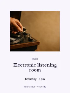 Electronic listening room invitation template · Picture window