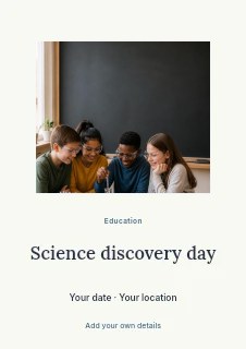 Science discovery day flyer template · Picture window