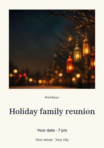 Holiday family reunion flyer template