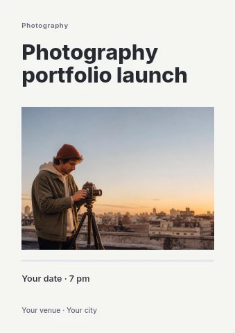 Photography portfolio launch flyer template