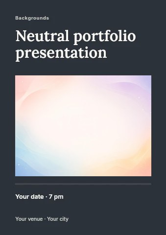 soft pastel abstract background with waves in Neutral portfolio presentation flyer template