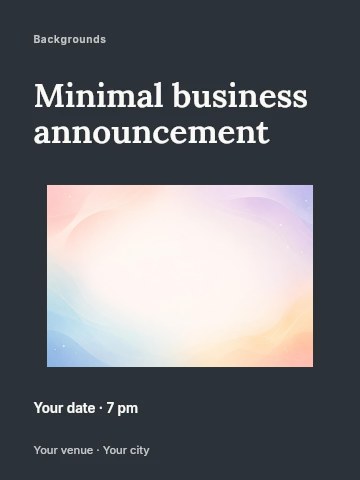 soft pastel abstract background with waves in Minimal business announcement invitation template