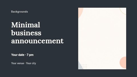 Soft geometric shapes background design in Minimal business announcement banner template