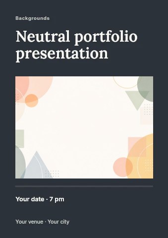 Soft geometric shapes background design in Neutral portfolio presentation flyer template