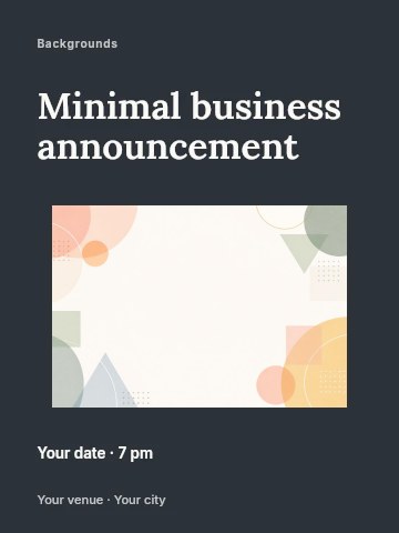 Minimal business announcement invitation template