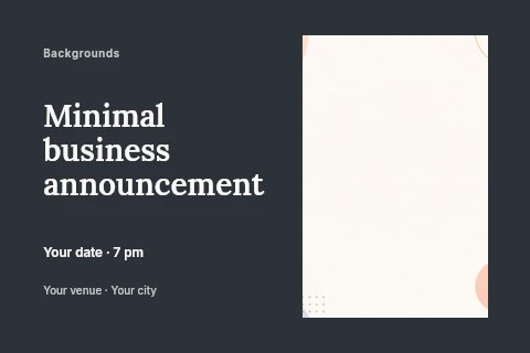 Soft geometric shapes background design in Minimal business announcement postcard template