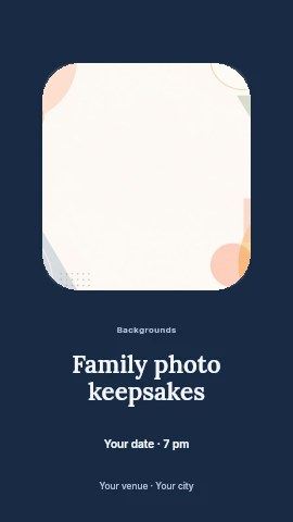 Soft geometric shapes background design in Family photo keepsakes instagram story template