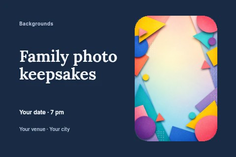 Family photo keepsakes postcard template