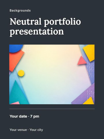 Abstract colorful geometric paper shapes background in Neutral portfolio presentation poster template