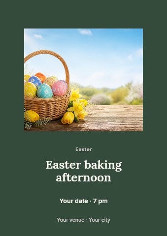 Easter baking afternoon flyer template
