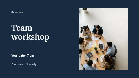 Team Brainstorming Session Around Table in Team workshop banner template