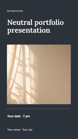 Soft beige curtain with shadow pattern in Neutral portfolio presentation instagram story template