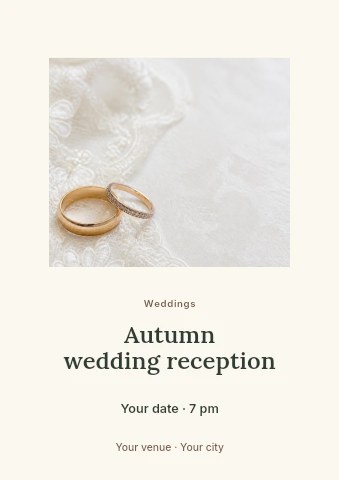Autumn wedding reception flyer template