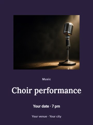Choir performance invitation template