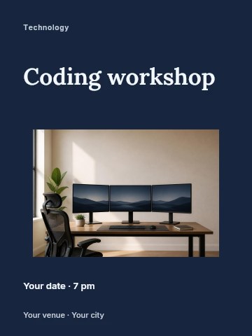 Coding workshop poster template