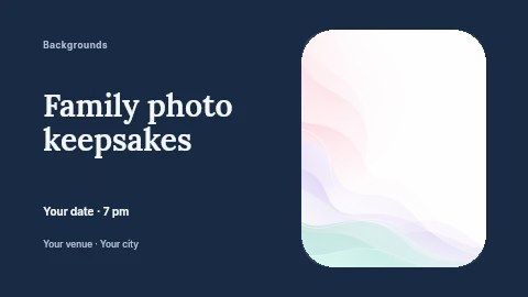 pastel abstract wave background in Family photo keepsakes banner template