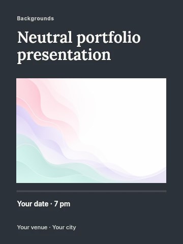 pastel abstract wave background in Neutral portfolio presentation invitation template