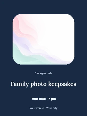 pastel abstract wave background in Family photo keepsakes poster template