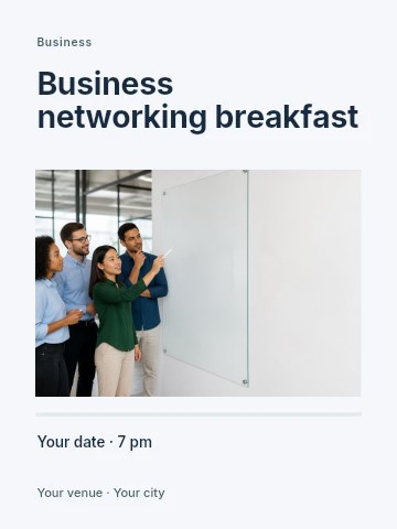 Business networking breakfast invitation template