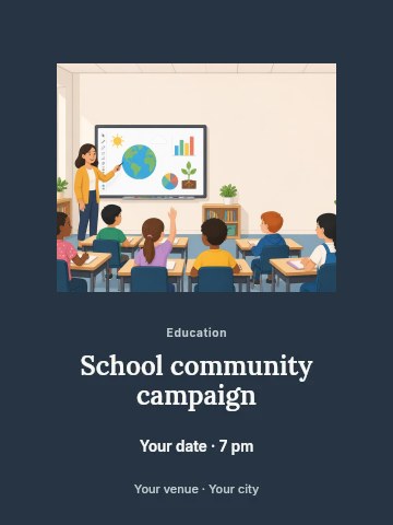 School community campaign invitation template