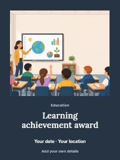 Learning achievement award · Typographic rhythm poster template