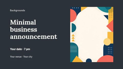 Abstract geometric shapes background design in Minimal business announcement banner template