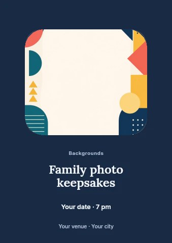 Abstract geometric shapes background design in Family photo keepsakes flyer template