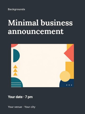 Abstract geometric shapes background design in Minimal business announcement invitation template