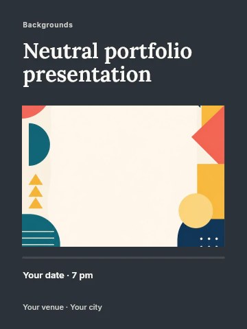 Abstract geometric shapes background design in Neutral portfolio presentation poster template