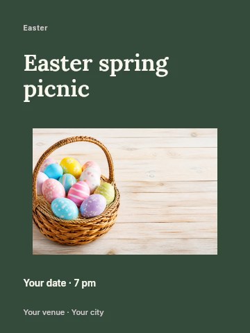 Easter spring picnic invitation template