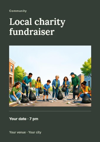 Local charity fundraiser flyer template