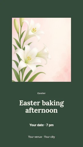 Easter baking afternoon instagram story template