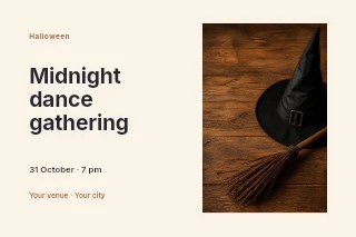 Midnight dance gathering · Split editorial postcard template
