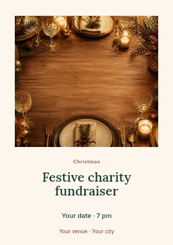 Festive charity fundraiser flyer template