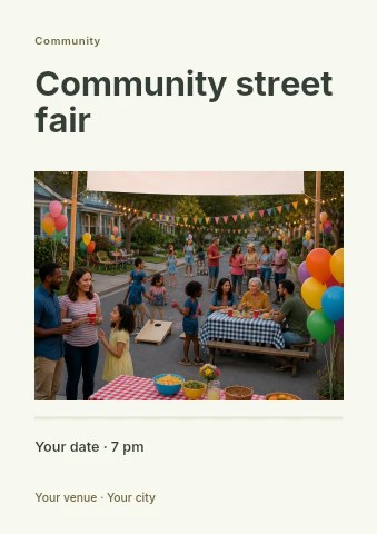 Community street fair flyer template