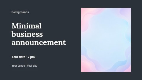 Minimal business announcement banner template
