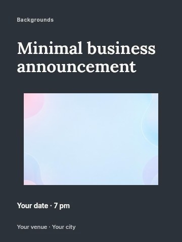 Minimal business announcement invitation template