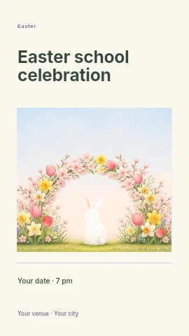 Easter school celebration instagram story template
